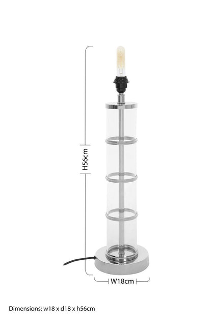 Clear Table Lamp with Black Shade | Camile