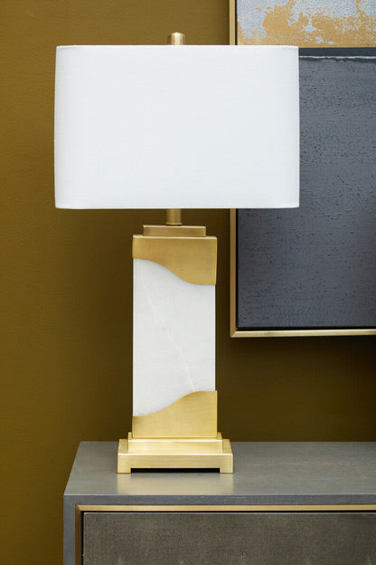 Table Lamp in White Marble and Gold | Edith