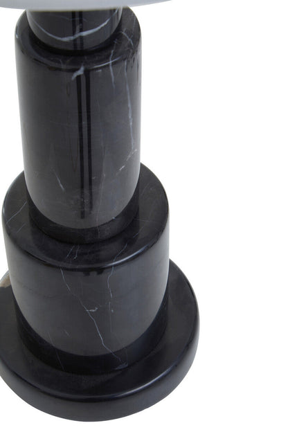 Black Marble Table Lamp with Ivory Shade | Elara