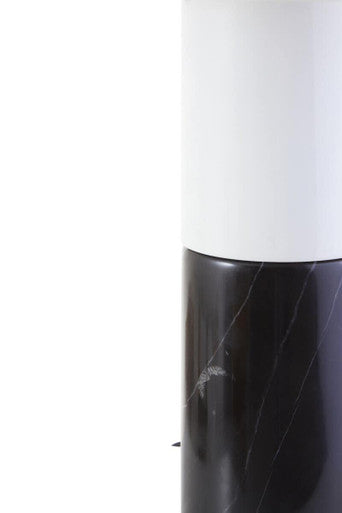 Eben Black Marble Table Lamp with White Shade