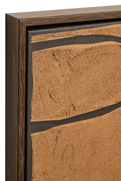 Set of 2 Orsina textured wall art pieces with brown and black abstract designs, perfect for modern interior decor.