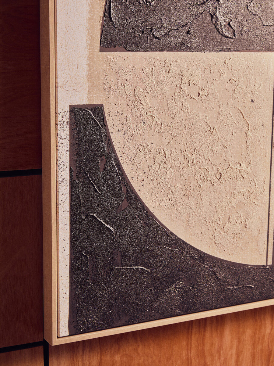 Abstract black and cream wall art by Orsina featuring bold, modern design on canvas.