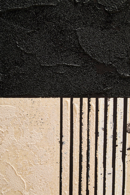 Abstract black and cream wall art by Orsina, featuring modern, artistic design suitable for contemporary home decor.