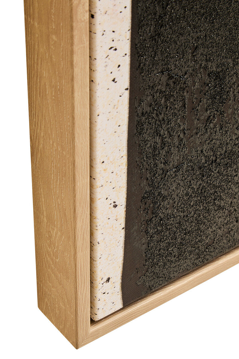 Abstract black and cream wall art by Orsina, featuring modern, textured design suitable for contemporary interior decor.