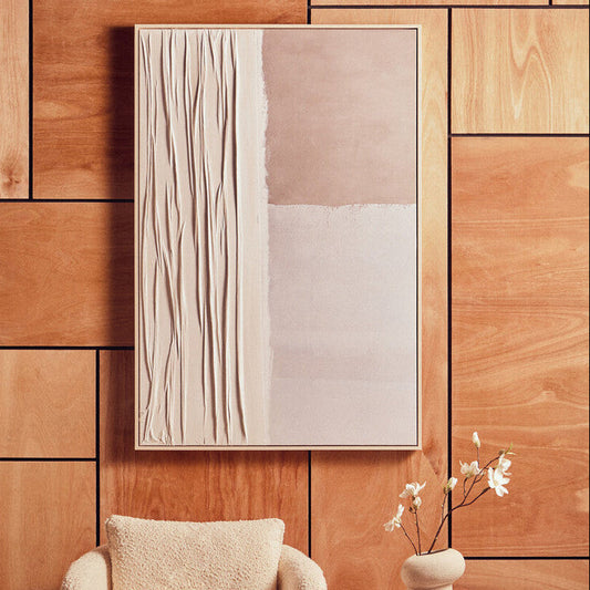 Abstract neutral wall art by Orsina, featuring modern geometric shapes and subtle color tones for contemporary interior decor.