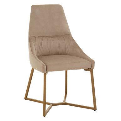 Orsina Vieste Mink Velvet Dining Chair with sleek design and plush upholstery, perfect for modern dining rooms.