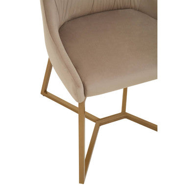 Orsina Vieste Mink Velvet Dining Chair with sleek design and plush upholstery, ideal for modern dining rooms.