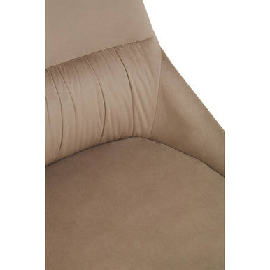 Orsina Vieste Mink Velvet Dining Chair with a sleek design and plush upholstery, ideal for modern dining rooms.