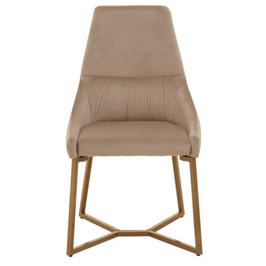 Orsina Vieste Mink Velvet Dining Chair with sleek design and plush upholstery, perfect for modern dining rooms.