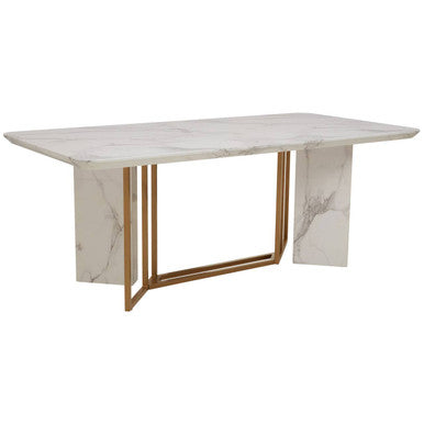 Orsina Vieste rectangular dining table with wooden surface and sturdy legs, ideal for modern dining rooms.
