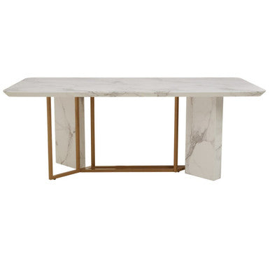 Orsina Vieste rectangular dining table with wooden finish, showcasing smooth surface and sturdy legs for modern dining room decor.