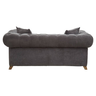 Orsina grey fabric 2-seater sofa with plush cushions, modern design, and comfortable seating in a contemporary living room setting.