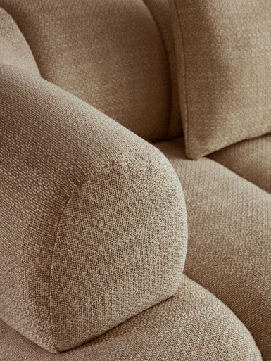 Orsina Ordona 3-seater cream linen curved sofa with plush cushions and modern design, ideal for contemporary living rooms.