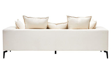 Orsina Avignon 3-seater sofa with textured cream fabric and modern design, showing plush cushions and stylish armrests.