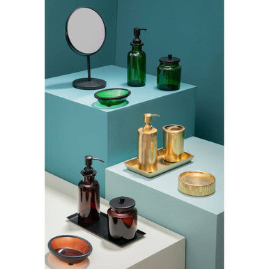 Allegra Black Stainless Steel Bathroom Tray | Rectangular Vanity Organiser