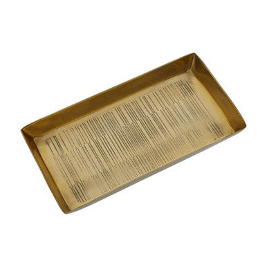Orsina Allegra Gold Line Effect bathroom tray with sleek gold finish, designed for holding toiletries and bathroom accessories.