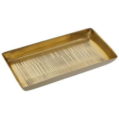 Orsina Allegra Gold Line Effect bathroom tray with sleek gold finish, designed for organizing bathroom accessories.