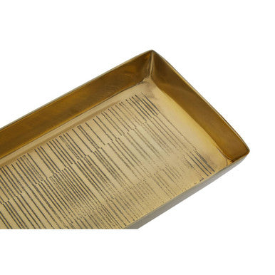 Orsina Allegra Gold Line Effect bathroom tray with sleek gold finish, designed for bathroom accessories and organization.