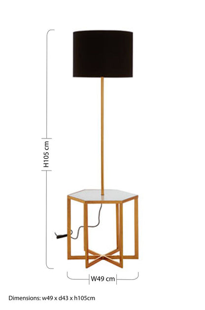 Orsina Sika white marble and gold floor lamp with sleek design and modern aesthetic, showcasing a stylish lighting fixture.