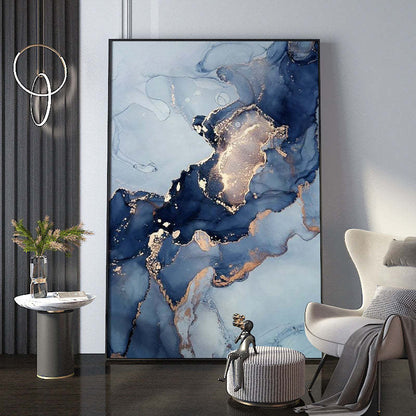 Decorated canvas painting for living room by Michan Direct featuring vibrant abstract artwork on a wall.