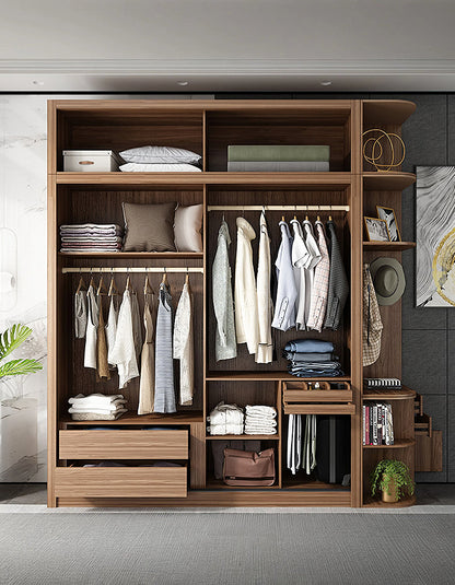 DC Concept Ueda double sliding door wardrobe with built-in lights, wooden finish and sleek modern design.