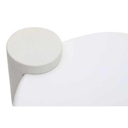 Modern abstract coffee table with geometric design, in-stock furniture piece featuring a sleek, contemporary style.