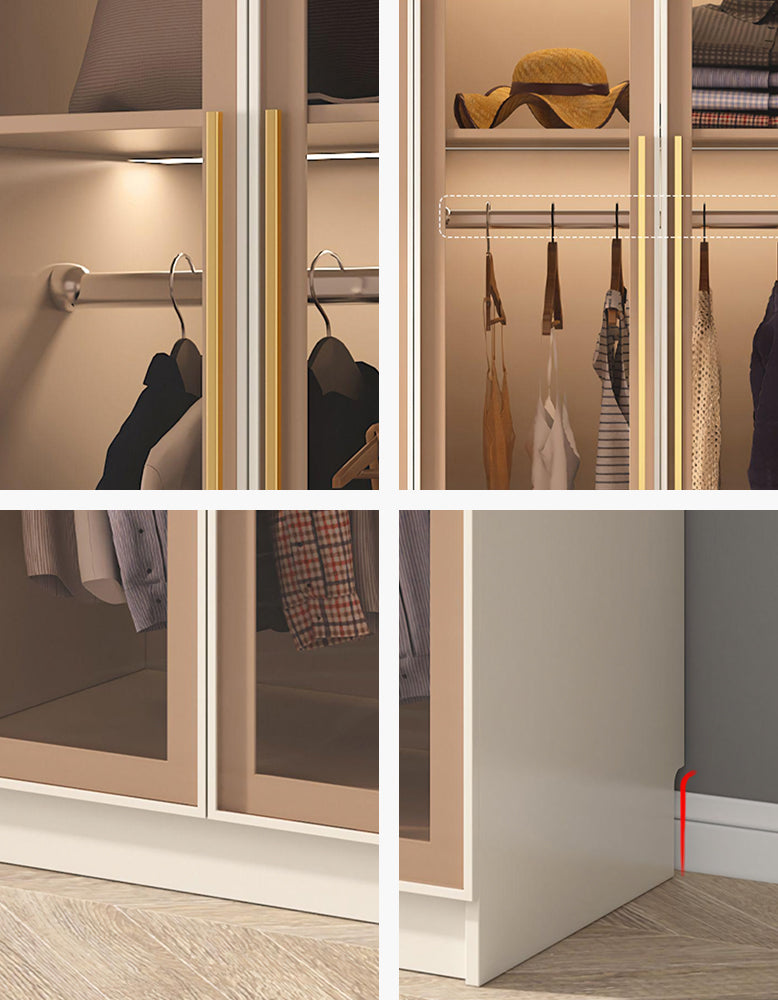 DC Concept Varela glass door wardrobe with built-in lights, available in multiple sizes, corner design, modern bedroom storage furniture