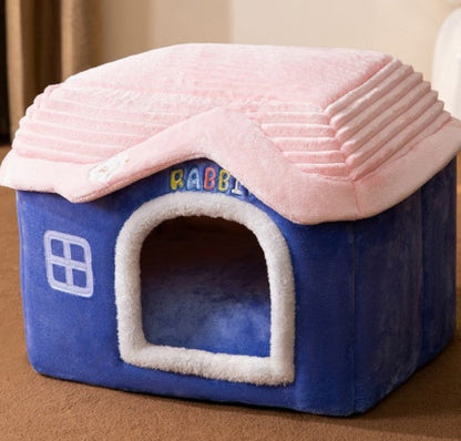 Foldable Cave Pet Bed for Dogs & Cats | Warm Enclosed Pet House