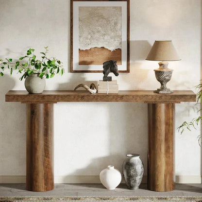 160cm Console Table, Long Rustic Sofa Table Bar Table