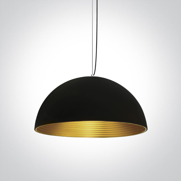 Black or white pendant ceiling lamp from One Light shop, sleek modern design with a smooth dome shape.