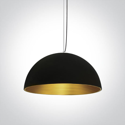 Black or white pendant ceiling lamp from One Light shop, sleek modern design with a smooth dome shape.