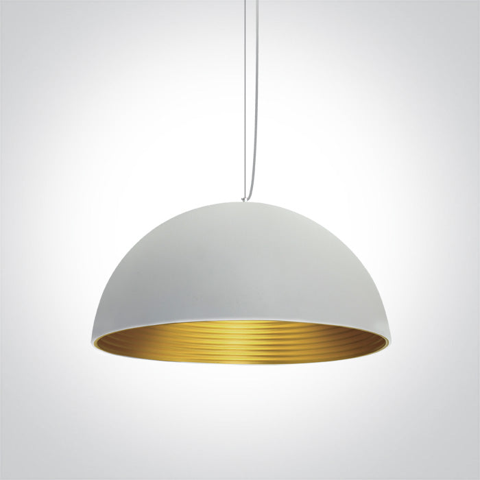 White pendant ceiling lamp by One Light Shop, modern black or white pendant light fixture for stylish interior lighting.
