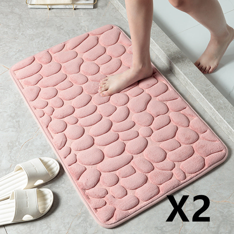 Pebble Stone Bathroom Mat | Soft Memory Foam Anti-Slip Bath Mat