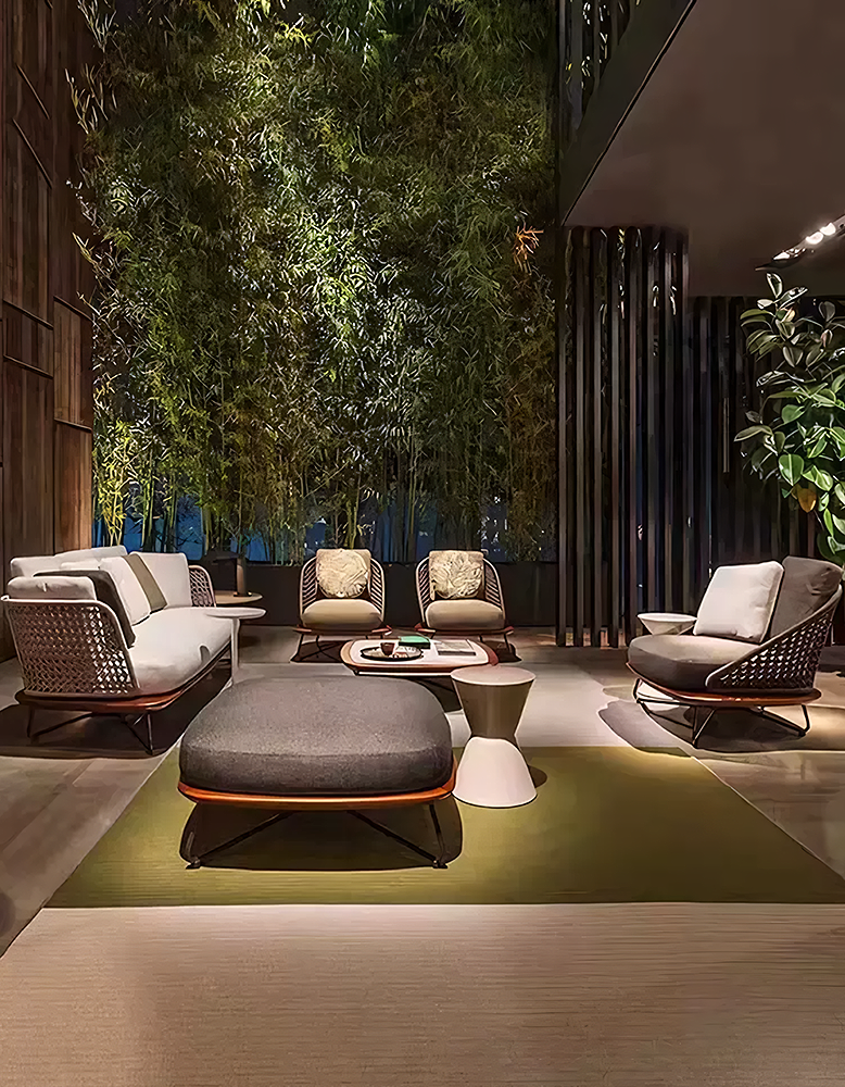 DC Concept Zarina outdoor sofa set with garden armchair, featuring cushioned seats and stylish design for patio or garden use.