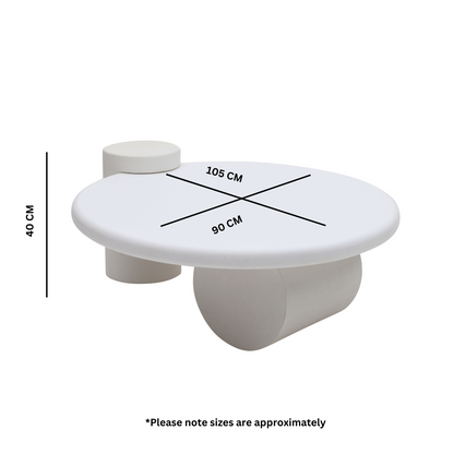 Modern abstract coffee table from InStock featuring geometric shapes and a sleek design, perfect for contemporary living rooms.