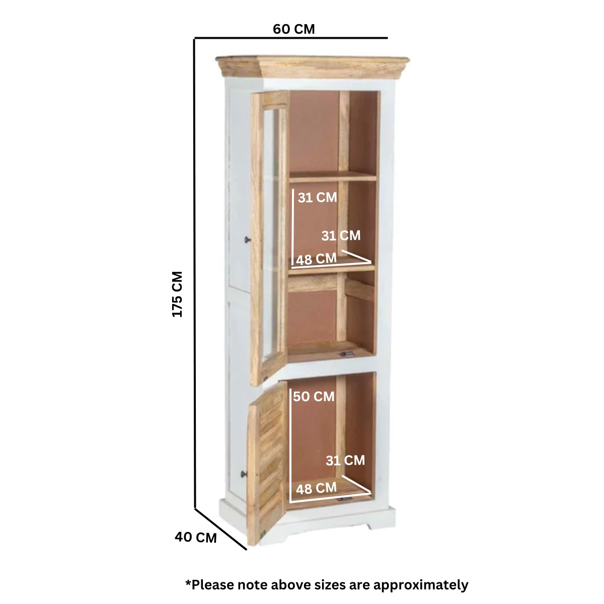 InStock Alfie Wood Bookcase with 3 shelves and a door, ideal for home storage and display in a modern living space.