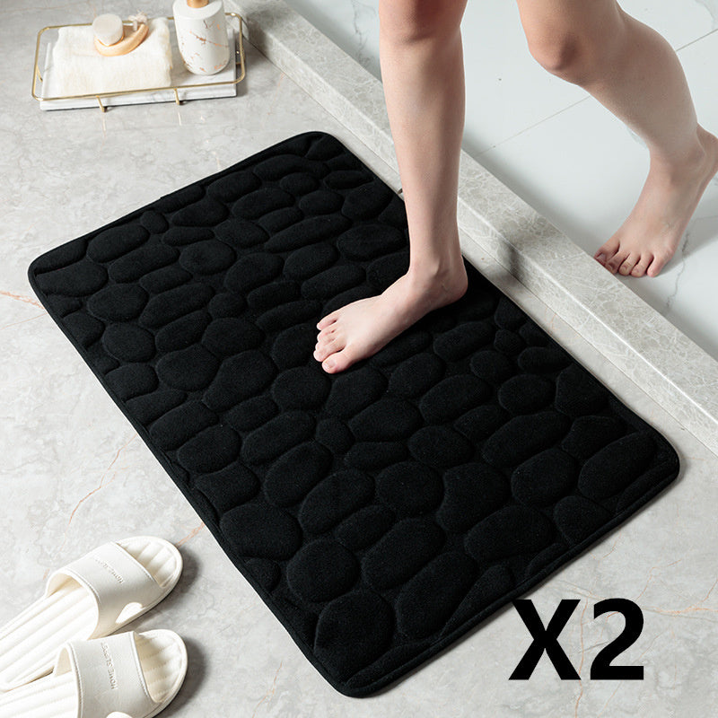 Pebble Stone Bathroom Mat | Soft Memory Foam Anti-Slip Bath Mat