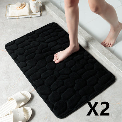 Pebble Stone Bathroom Mat | Soft Memory Foam Anti-Slip Bath Mat