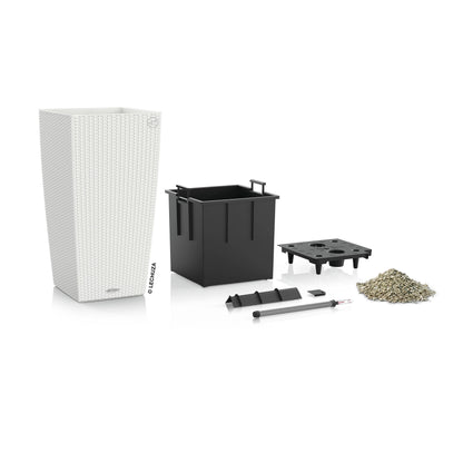 Lechuza CUBICO Cottage 30 self-watering planter with modern design, ideal for flower pots and home gardening.