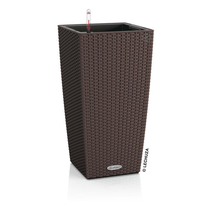 Lechuza CUBICO Cottage 40 self-watering flower planter in white with a sleek modern design and built-in water reservoir.
