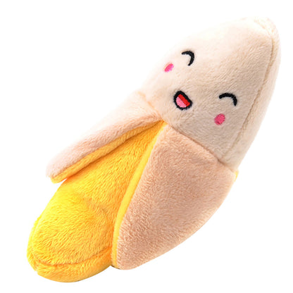 Gooddog Plush Squeaky Dog Toy | Cute Fruit-Shaped Interactive Toy for Dogs & Puppies