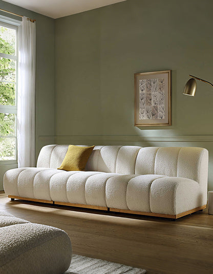 Yilmaz Modular Sofa, Armless Sofa, White Boucle