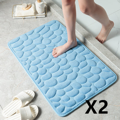 Pebble Stone Bathroom Mat | Soft Memory Foam Anti-Slip Bath Mat