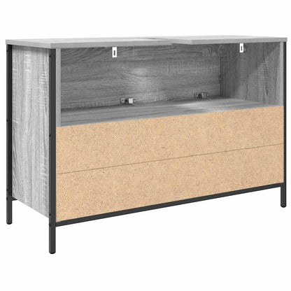 Grey Sonoma bathroom basin cabinet with drawers, 90x34.5x60 cm, featuring modern bathroom vanity unit design.