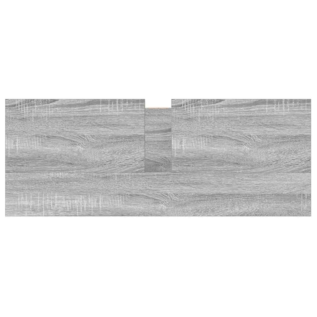 Grey Sonoma bathroom basin cabinet with drawers, 90x34.5x60 cm, modern bathroom vanity unit by BeerHub.
