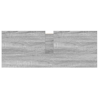 Grey Sonoma bathroom basin cabinet with drawers, 90x34.5x60 cm, modern bathroom vanity unit by BeerHub.
