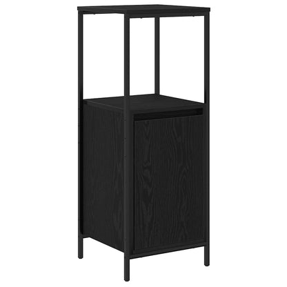 Black oak bathroom cabinet with shelves, modern vanity unit in 36x35x95 cm size, by BeerHub.