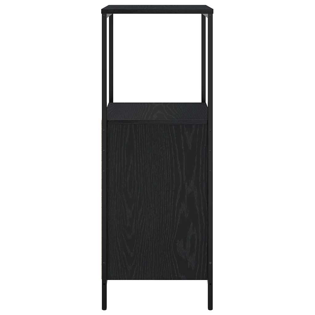 Black oak bathroom cabinet with shelves, 36x35x95 cm, part of BeerHub bathroom vanity units, showcasing storage and modern design.