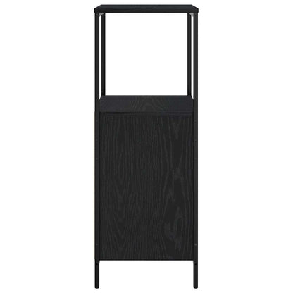 Black oak bathroom cabinet with shelves, 36x35x95 cm, part of BeerHub bathroom vanity units, showcasing storage and modern design.
