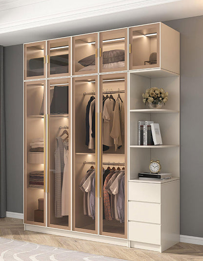 DC Concept Varela glass door wardrobe with built-in lighting, available in multiple sizes, corner design, modern bedroom storage solution